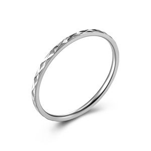 Simple Geometric Titanium Steel <b>Ring</b> 1mm For Women Wedding Jewelry Steel Color - Product Image 1