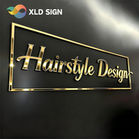 Enseigne murale personnalisée en acrylique miroir pour salon de beauté, logo d'entreprise pour intérieur