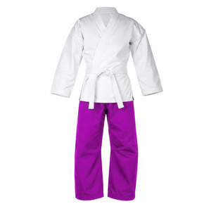 Uniforme de Karate para Niños, 100% Algodón, Top Blanco, Pantalones Negros con Cinturón Blanco, Unisex, Corte Regular, Transpirable - Product Image 3