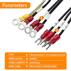 Arnés de Cables con Terminales en Forma de U Aislados M3 M5 Personalizados de Fábrica, con Cubierta de PVC y Fijación Segura para Equipos Electrónicos - Product Image 3