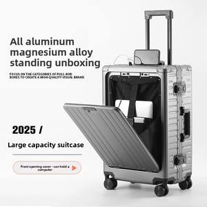 Portaoggetti 100% 20 pollici in lega di alluminio porta Laptop con apertura frontale elegante <span class=keywords><strong>valigia</strong></span> in metallo per viaggi d'affari - Product Image 2