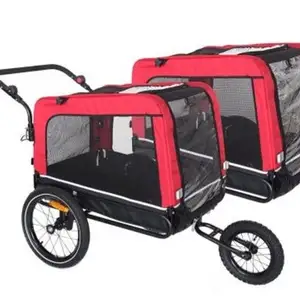HW44卸売ペットトレーラー自転車用屋外旅行用大型スペースペット付き折りたたみ式屋外トロリー自転車用