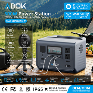 ABOK High Quality Safe Efficient Portable Camping Charger 300w Mobile Power <b>Mini</b> <b>Solar</b> System Outdoor Camping Travel - Product Image 1