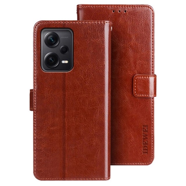 IDEWEI Crazy Horse Texture Wallet Case for Xiaomi Redmi Note 12 Pro+ Leather Mobile Phone Bags Cases Mobile Flip Cover