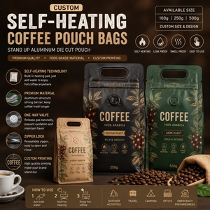 Bolsas de Café Personalizadas de Aluminio Troquelado de 250g, 500g, 100g, con Cierre Vertical, Productos de Embalaje y Impresión de Alimentos de Plástico Autocalentables - Product Image 1
