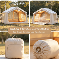 Tente de camping gonflable en tissu Oxford robuste, imperméable PU3000, pour abri contre les fortes pluies, résistante