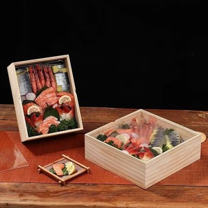 <b>Disposable</b> Wooden Sushi Packaging Box Paulownia Rectangle Food Grade Gift Box For Sashimi Salmon <b>Platter</b> Takeaway - Product Image 4