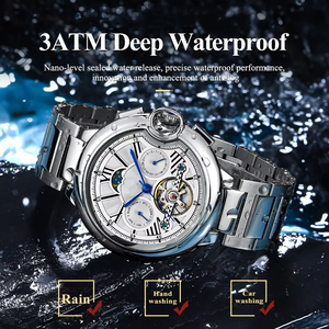 Hot Sale Business <b>Watch</b> Luxury Hollow Tourbillon Automatic Mechanical <b>Watches</b> Waterproof Luminous Stainless Steel <b>Watch</b> for Men - Product Image 3