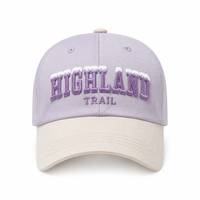 Cappellino da Baseball Bicolore con Ricamo 3D in Schiuma, Logo Personalizzato, Viola Lavanda Pallido Tono su Tono, Morbido, Pulito, Fresco e Leggero