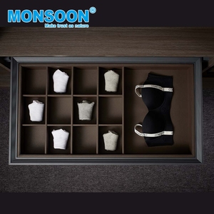 Wardrobe Accessories Closet Pull Out Leather Organizer Slide Out Drawer Basket Bedroom Aluminum Alloy <b>Underwear</b> <b>Storage</b> Box - Product Image 3