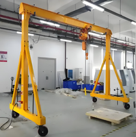 Mini grue portique d'atelier 4 roues Cadre de grue portique mobile simple et compact