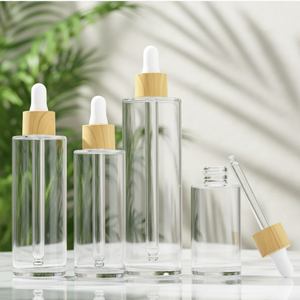 Envase de Vidrio Cilíndrico Personalizado para Suero, Botellas de Aceite Esencial con Tapa de Rosca, Gotero de Madera, Acabado Mate, Perfume, Fragancia, Cuidado de la Piel - Product Image 4