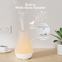 Diffuseur d'huiles essentielles ultrasonique avec logo personnalisé, lumière de nuit chaude de bureau, humidificateur d'air et bruit blanc