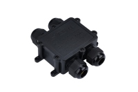 Boîte de jonction de type H IP68 étanche extérieur 4 câbles M25 connecteur en plastique noir presse-étoupe boîtier électrique borne à 3 broches