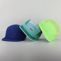 OEM Custom Design Your Own Logo Sports Camp Hat, Casquette de camping recyclée à 5 panneaux, Chapeau de course en nylon doux et léger