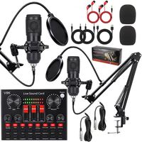 Ensemble de carte son et microphones 2mic, kit d'équipement de podcast avec micro à condensateur BM800, tout-en-un