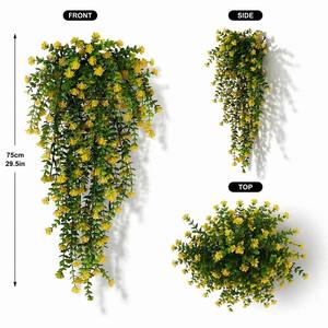 Ghirlanda Artificiale di Eucalipto e Camelia, Decorazione Floreale Pendente per Pareti, Balconi e Matrimoni, Vendita all'Ingrosso - Product Image 4
