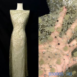 Pháp sang trọng Wedding Dress vải chất lượng cao tay thêu sequin Hoa Ngọc Trai thân thiện với môi cổ điển sexy phong cách mới lưới - Product Image 1
