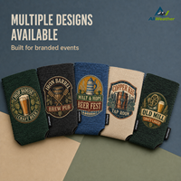 Manchon isotherme pliable en néoprène de 12 oz pour canette, avec logo personnalisé, pour garder au frais, imprimé avec badge de bière artisanale vintage, pour brasserie