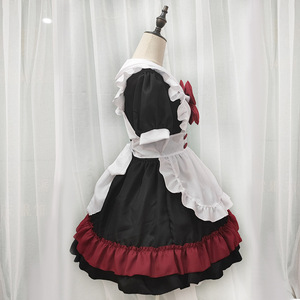 <span class=keywords><strong>Disfraz</strong></span> de Sirvienta Malvada para <span class=keywords><strong>Mujer</strong></span>, Color Negro y Rojo, para Cosplay de Anime, Halloween, Disfraces de Sirvienta, Vestidos Sexys de Lolita para Fiesta - Product Image 3
