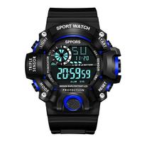 Montre de sport numérique pour homme, style WR30M, étanche, montre-bracelet électronique avec lumière LED, alarme, chronomètre