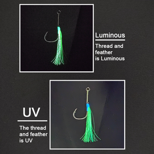 XUHANG PXSW01-GT Hochkarbon-Stahl Einzel-UV-Leuchthaken Chemisch Geschärfter Bass-Salzwasser-Fluss-Angelhaken - Product Image 6