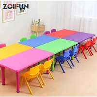 ZOIFUN all'ingrosso mobili per la scuola materna di alta qualità in plastica per bambini durevoli tavoli e sedie per feste per bambini