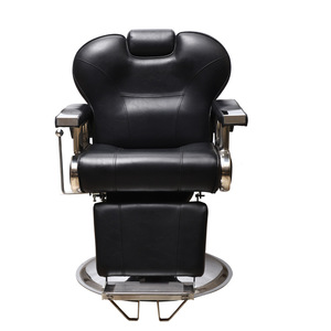 Fauteuil <span class=keywords><strong>de</strong></span> Barbier Métallique Rotatif et Réglable en Hauteur pour Hommes, Design Plat, avec Accoudoirs, Style Luxe Léger et Tendance - Product Image 5