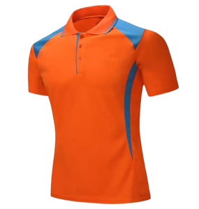 Polo pour homme à manches courtes avec empiècements contrastés, respirant, de haute qualité, décontracté, pour l'été, avec logo personnalisé - Product Image 1