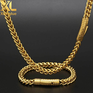 Bracelet gourmette cubaine hip-hop unisexe en acier inoxydable noir épais bicolore, bijoux de mode, épaisseur de placage 0,3 mm - Product Image 4