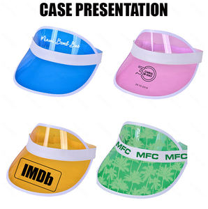 AI-MICH Cappello Estivo Promozionale <span class=keywords><strong>in</strong></span> PVC per Adulti con Logo Personalizzato, Visiera Trasparente <span class=keywords><strong>in</strong></span> Plastica per Pubblicità e Sport - Product Image 4