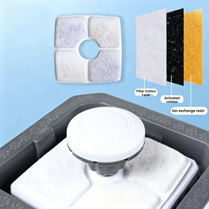 <span class=keywords><strong>Fontaine</strong></span> <span class=keywords><strong>à</strong></span> eau automatique pour animaux de compagnie ultra silencieuse professionnelle avec système de filtration en 4 étapes, distributeur d'eau pour chat alimenté par USB pour la maison - Product Image 3
