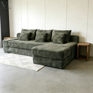 ספת פינתי דחוסה בוואקום, ספת סלון יוקרתית לבית, ריהוט ביתי, ספת קורדרוי ללא מסגרת בצורת ר', מסין - Product Image 4