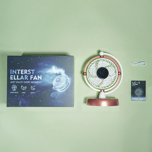 Système solaire modèle planète ventilateur de refroidissement rechargeable USB décor de bureau de science-fiction unique pour enfants et voiture ventilateur de bureau sur le thème de l'espace - Product Image 1