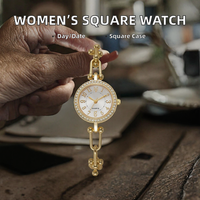 Jam Tangan Wanita Vintage Rantai Berongga Emas Berhiaskan Rhinestone Bezel Dial Jam Tangan Quartz Wanita Pabrik Sumber Grosir Kustomisasi Jumlah Kecil