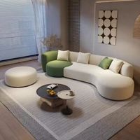 Salon de luxe nordique Double canapé en velours de forme spéciale pour trois personnes canapé de loisirs incurvé simple moderne italien