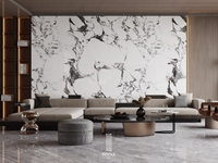 Panel de Pared Alternativo de Mármol Blanco Carrara, Impermeable, Ignífugo, con Aspecto de Piedra de Lujo para Interiores de Villas, Certificado CE