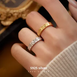 Joyería de moda S925 anillos de boda chapados en oro y plata anillo de hielo <span class=keywords><strong>roto</strong></span> Simple para mujer - Product Image 2