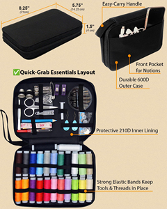Kit <span class=keywords><strong>de</strong></span> Costura Portátil para Adultos y Principiantes, Juego <span class=keywords><strong>de</strong></span> <span class=keywords><strong>Agujas</strong></span> e Hilos <span class=keywords><strong>de</strong></span> Viaje con 24 Colores, Tijeras para Reparaciones <span class=keywords><strong>de</strong></span> Ropa <span class=keywords><strong>de</strong></span> Emergencia - Product Image 3