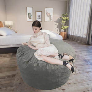 Chaise pouf géante de style européen de 4 pieds grand lit pouf pour le salon chambre à coucher meubles de maison en tissu moderne - Product Image 1