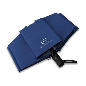 Paraguas Promocional Plegable de 3 Pliegues con Protección UV, 8 Varillas, Apertura/Cierre Automático, Color Personalizado, Nailon 190T, Venta al Por Mayor - Product Image 1
