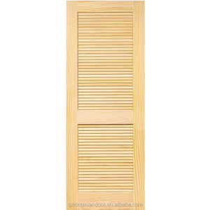 Porte à persiennes en bois massif résistant aux intempéries, design moderne, blanc, pour intérieur, salle à manger, appartements, hôtels, surface finie - Product Image 6