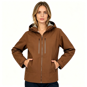 Veste utilitaire à capuche pour <span class=keywords><strong>femme</strong></span>, résistante à l'<span class=keywords><strong>eau</strong></span>, durable, toutes saisons, anti-plis, coupe-vent, imperméable, pour aventures en plein air - Product Image 1