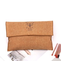 Pochette en jute écologique et recyclable pour portefeuille, vêtements de bébé, sac cadeau en lin avec logo personnalisé imprimé naturel