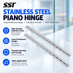 Long size design continuous furniture folding hinge for <b>door</b> <b>cabinet</b> box 1.2 inch width piano 180 degree opening hinge - Product Image 1