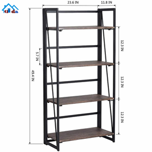 Estantería de escalera Industrial, estantería de pie libre, organizador de utilidad, estantes para plantas, flores, madera, aspecto, muebles con Accent - Product Image 3