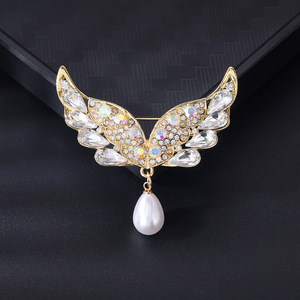 Weiman Einfache Vielseitige Schmetterlingsflügel-Perlen-Quastenbrosche Exquisit Elegant mit Zirkonia für Kinderpartys Hochzeiten Neuerscheinung - Product Image 4