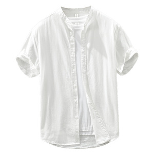 รับผลิตแบบ OEM ODM <span class=keywords><strong>เสื้อ</strong></span>เชิ้ตแขนสั้น<span class=keywords><strong>คอ</strong></span>ตั้งผู้ชาย น้ำหนักเบา เนื้อผ้านุ่มสบายผิว ผลิตจากผ้าฝ้าย 100% เหมาะสำหรับใส่ลำลอง ธุรกิจ หรือใส่ในชีวิตประจำวัน - Product Image 5