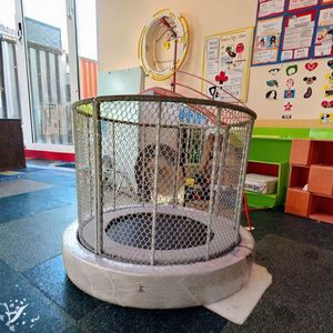 Trampoline d'intérieur doux et ludique, beige et violet, 5 pieds, 100 kg, pour enfants, idéal pour l'école, le café, le centre commercial, la crèche - Product Image 2