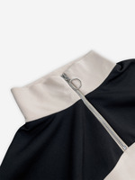 Ensemble deux pièces tricoté décontracté pour femme, couleur unie, col montant zippé, respirant, confortable, coupe ample, idéal pour l'été
